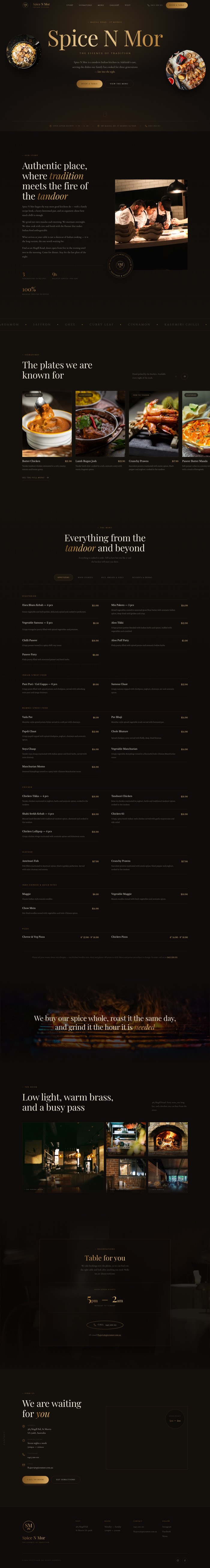 The Spice N Mor website, from the top of the page to the bottom.